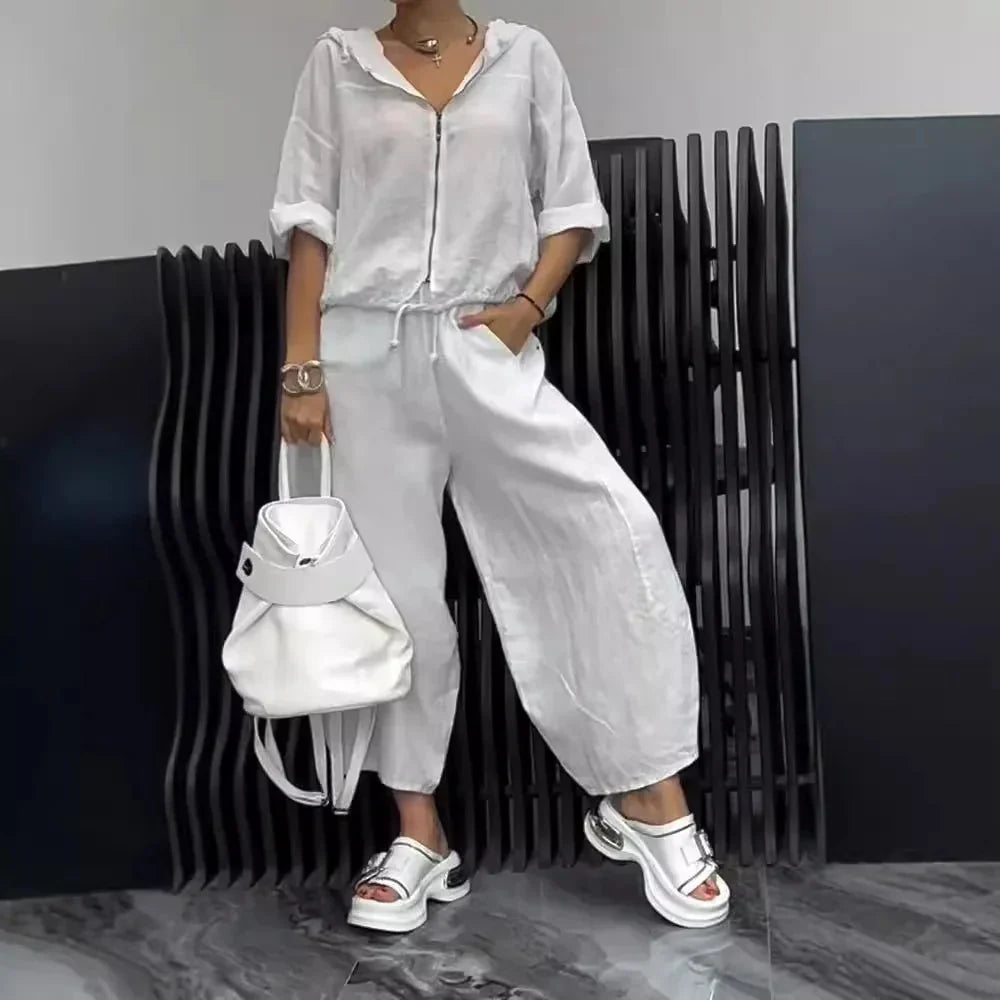 Conjunto Andressa - Elegância em linho must-have 2026 (tendência Italiana)