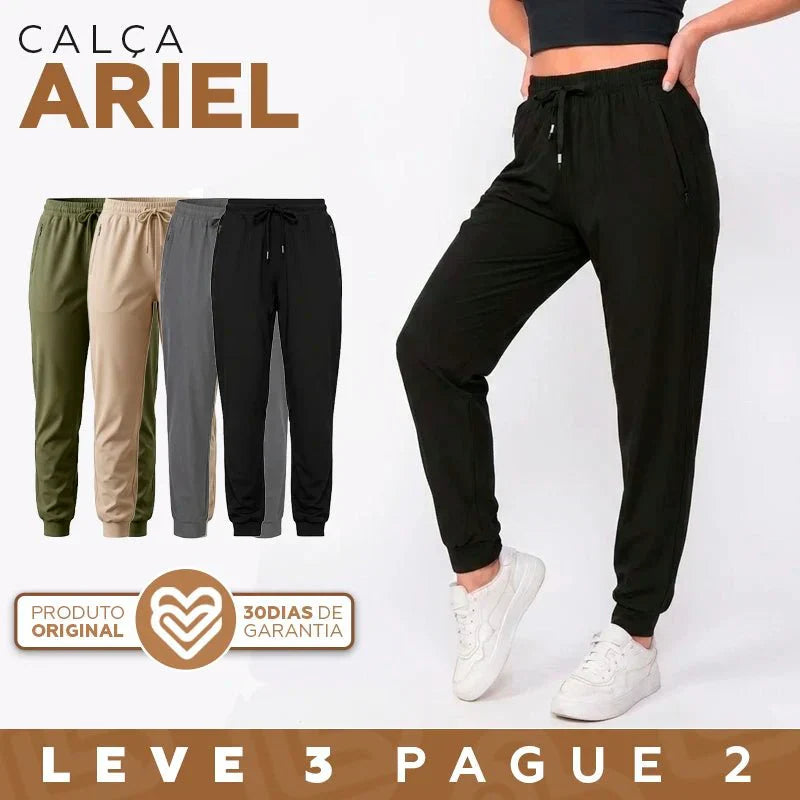 Kit 3 Calças Femininas Ariel em Malha Seda Gelo