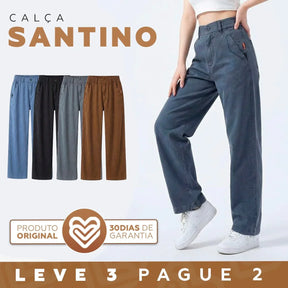 Kit 3 Calças Femininas Santino em Algodão e Seda Gelo