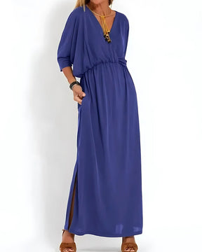Vestido Ivy - Decote em V | Super Fresco e Solto - Vintage (Primavera 2025)