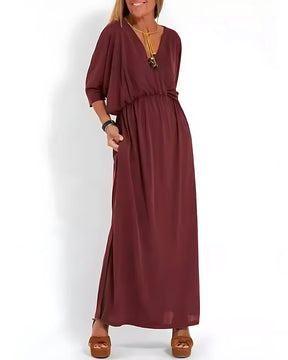 Vestido Ivy - Decote em V | Super Fresco e Solto - Vintage (Primavera 2025)