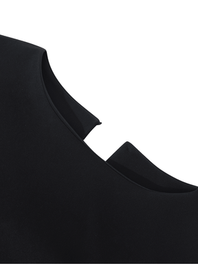 Vestido Longo Sem Mangas com Design Bicolor Diagonal Elegante - Alane